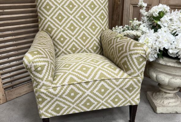 Victorian reupholstered armchair