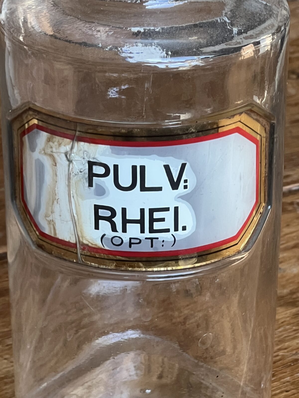 Antique apothecary bottle PULV:RHEI. opt - Image 3