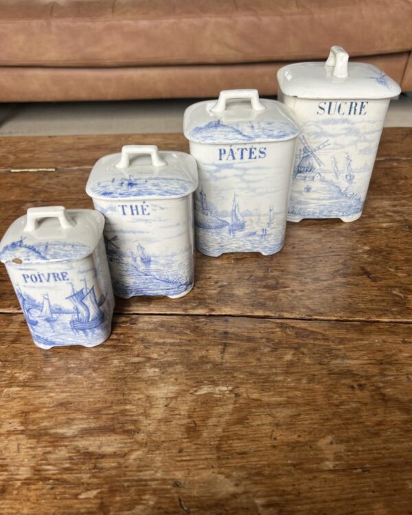 Vintage French spice jar set of four