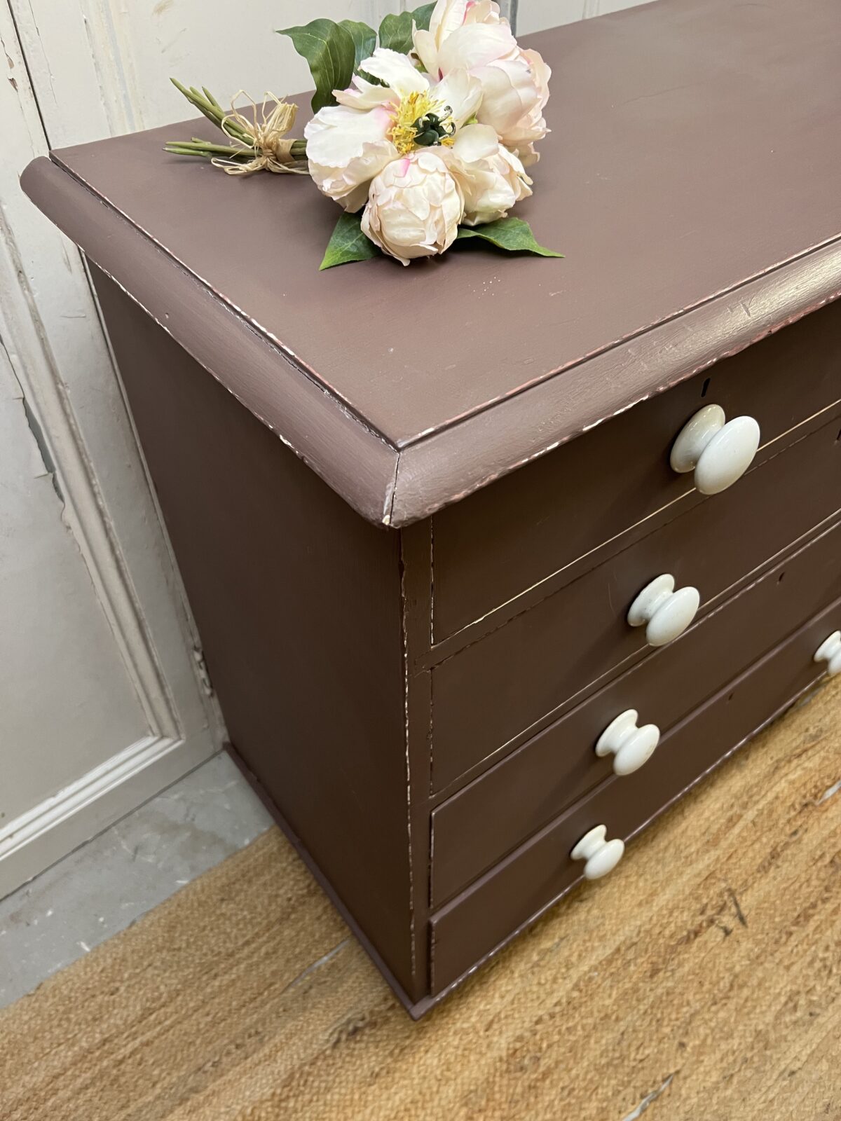 Victorian hand painted pine chest of drawers - Image 3