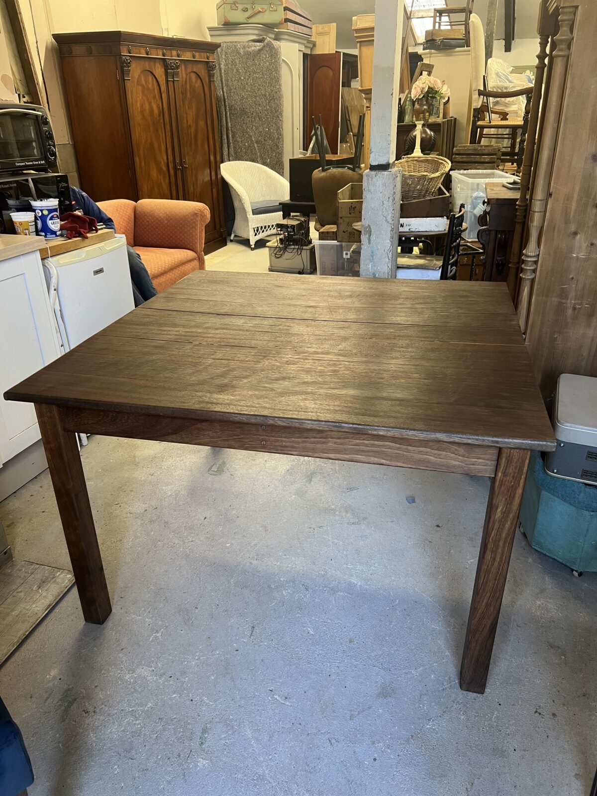 Mid century large square dining table