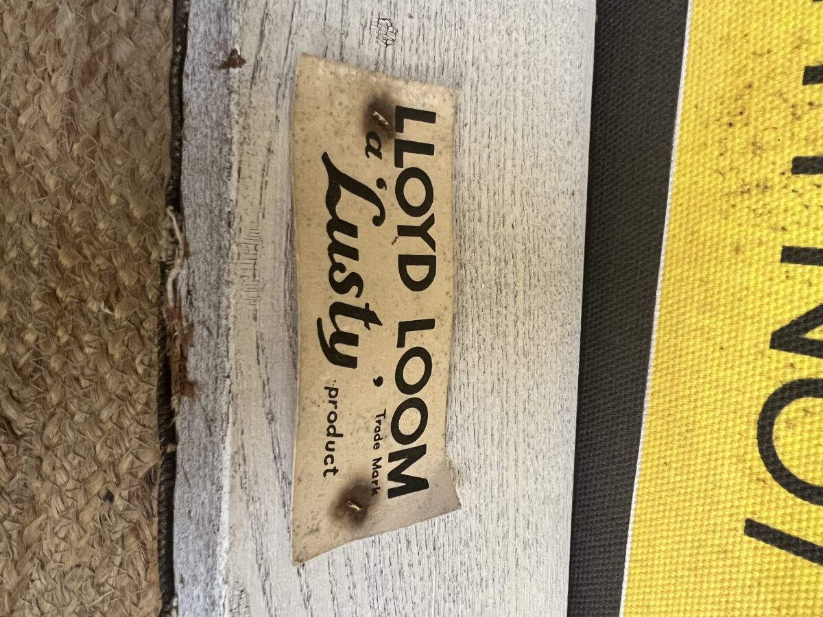 Lloyd loom vintage chair with original bus linen seat - Image 7
