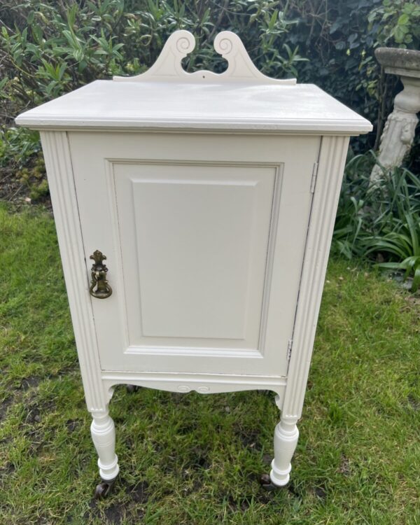 Vintage Edwardian satinwood bedside cabinet