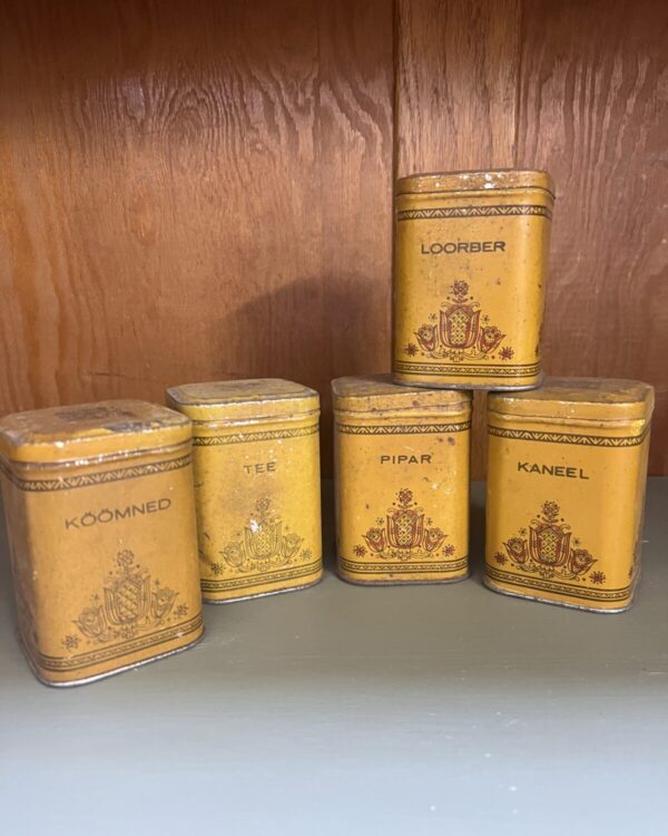 Set of Mid century Estonian spice canisters