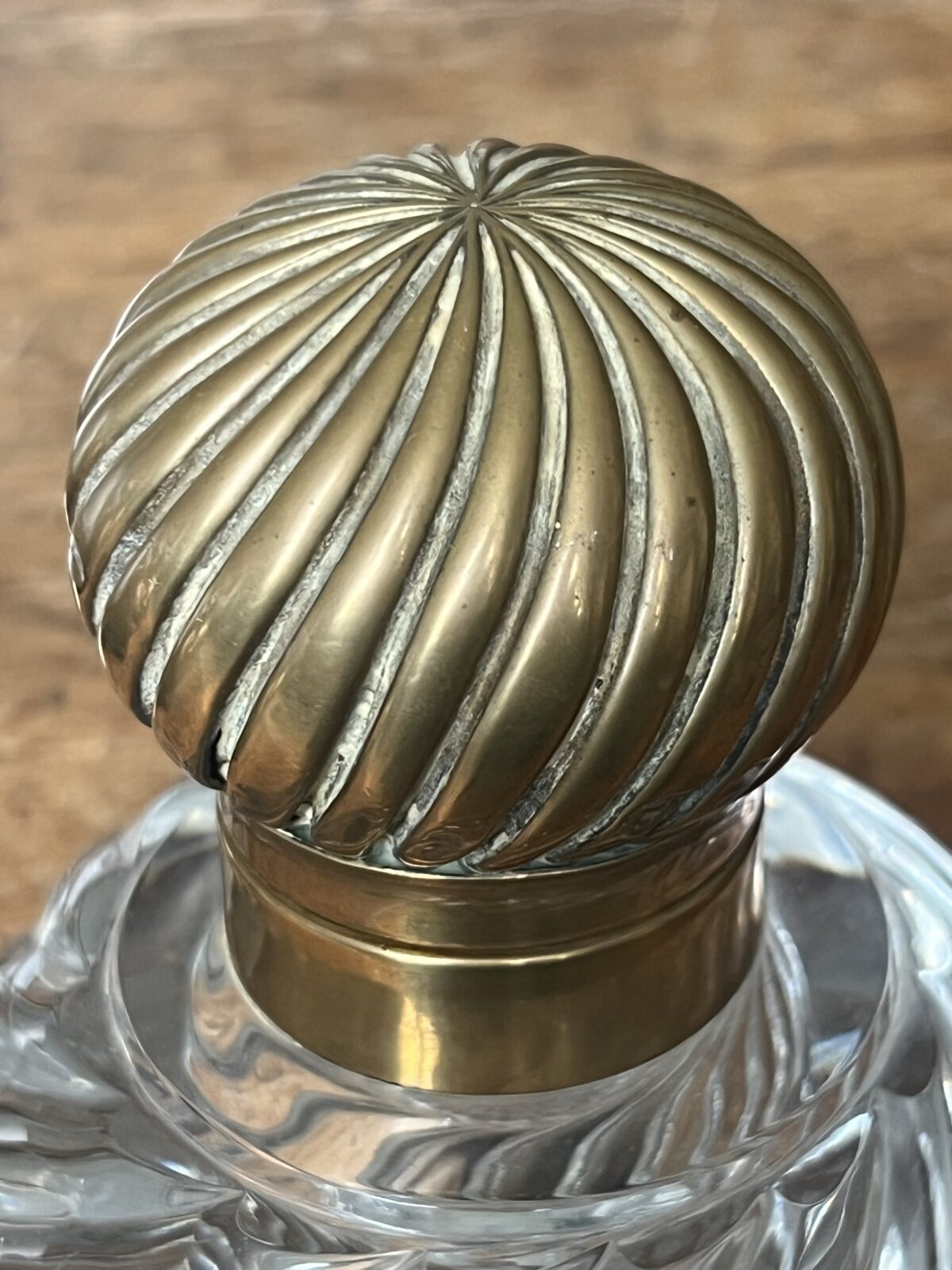 Antique French Baccarat Crystal and brass inkwell - Image 12
