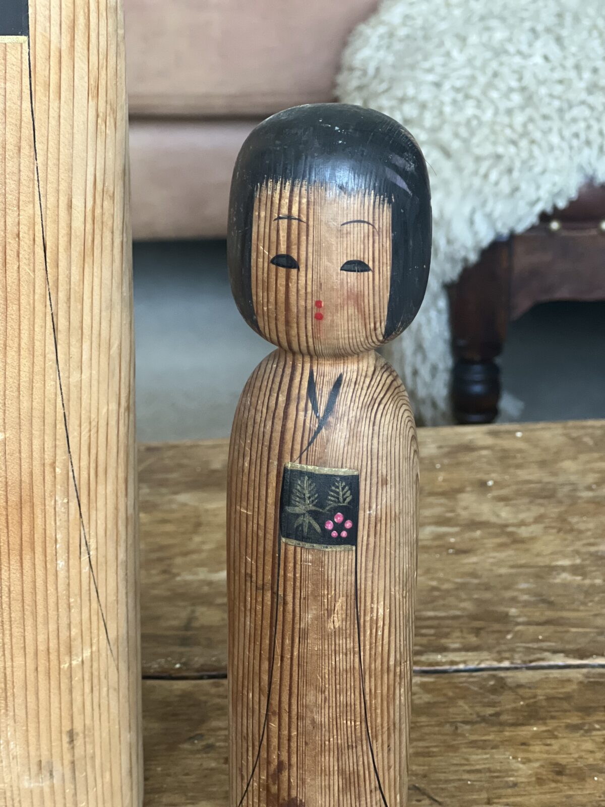 Vintage set of 3 1970’s traditional Japanese Kokeshi dolls - Image 5