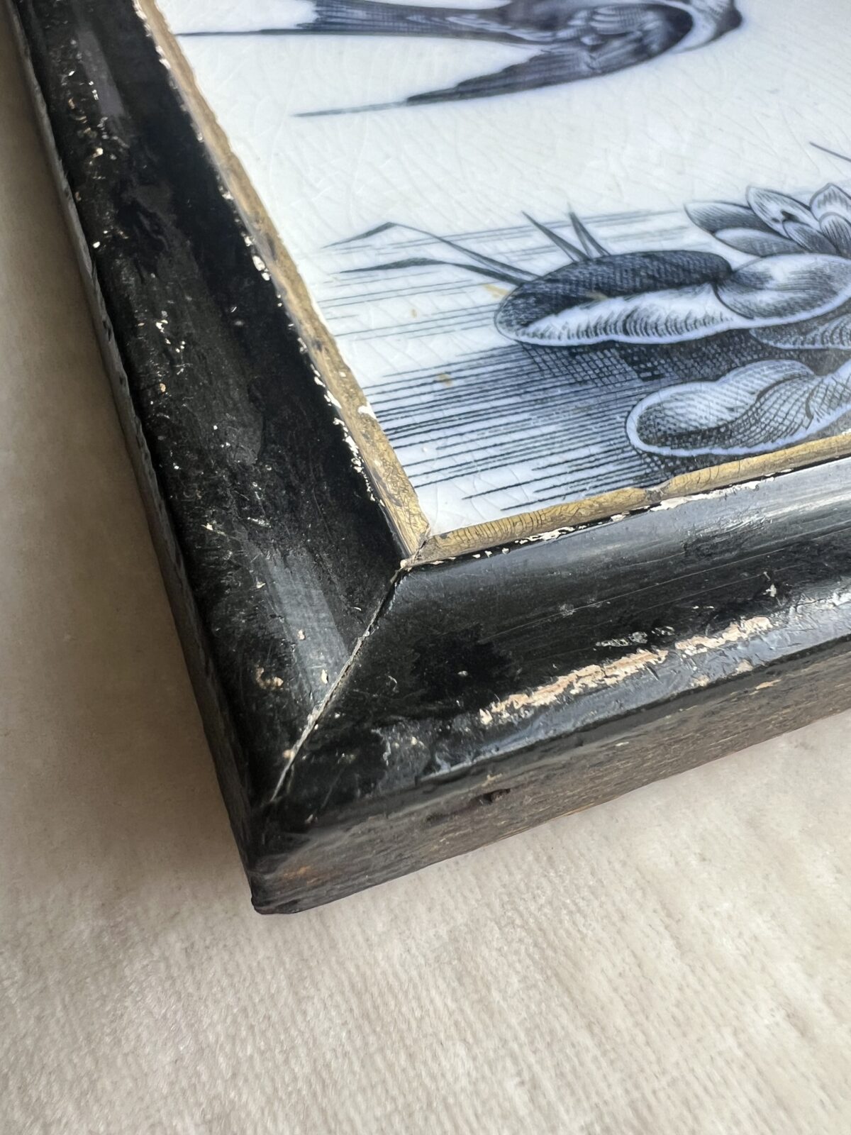 Antique “Lily” plate by B & S H (Baker and Spall) in an old frame circa 1835 - Image 10