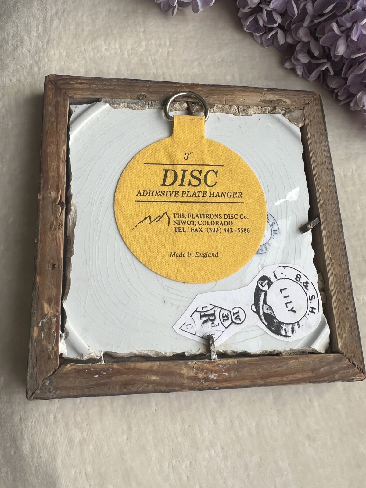 Antique “Lily” plate by B & S H (Baker and Spall) in an old frame circa 1835 - Image 9