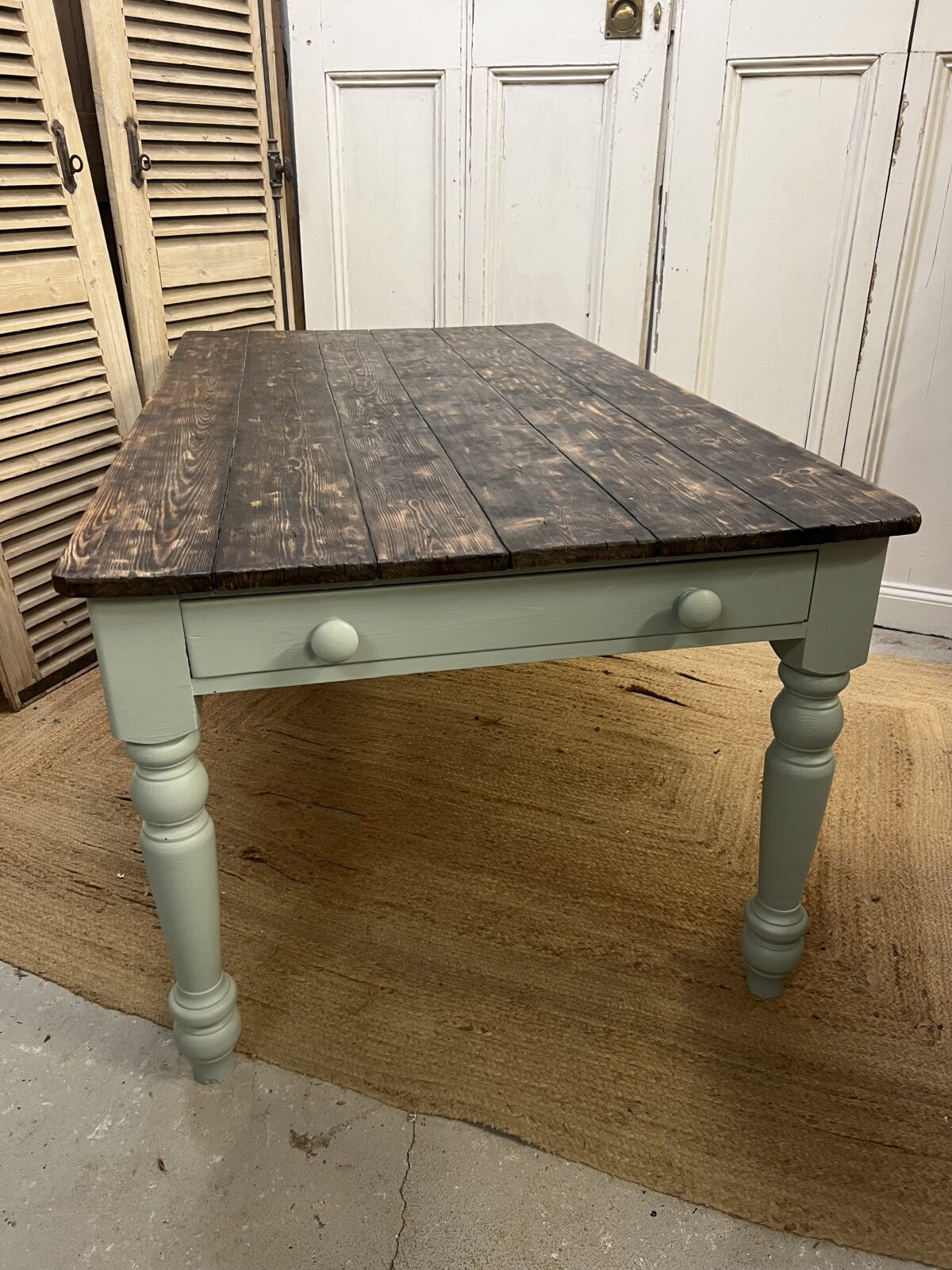 Hand painted pine dining table 8 seater
