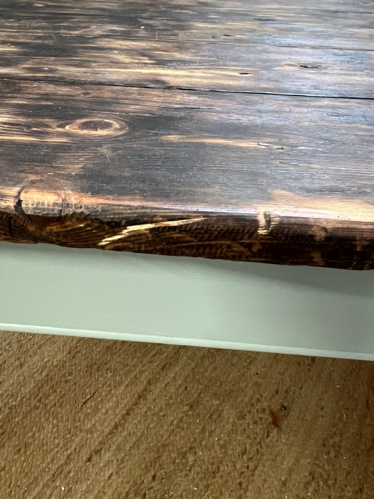 Hand painted pine dining table 8 seater - Image 13