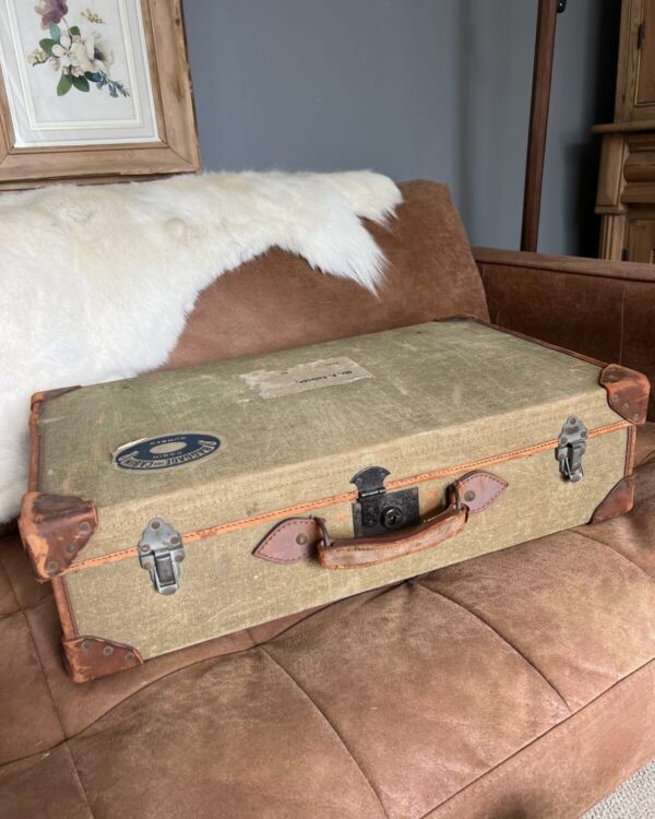 Vintage 1940’s military canvas suitcase £8 delivery